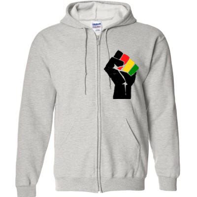 Black History Month Fist African Pride Full Zip Hoodie