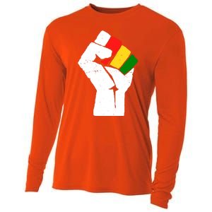 Black History Month Fist African Pride Cooling Performance Long Sleeve Crew