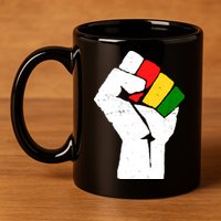 Black History Month Fist African Pride 11oz C Handle Ceramic Mug