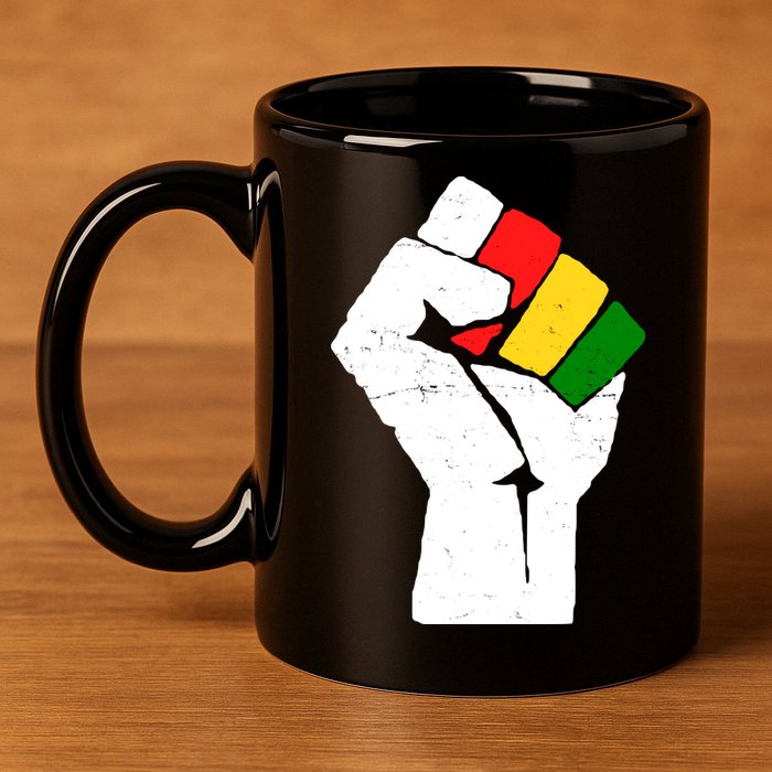 Black History Month Fist African Pride 11oz C Handle Ceramic Mug