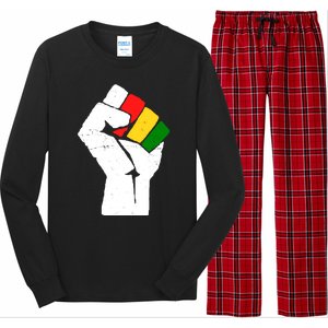 Black History Month Fist African Pride Long Sleeve Pajama Set