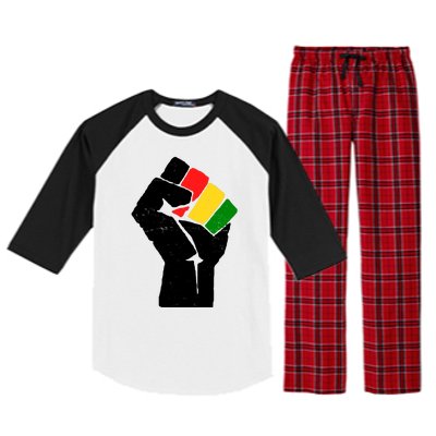 Black History Month Fist African Pride Raglan Sleeve Pajama Set