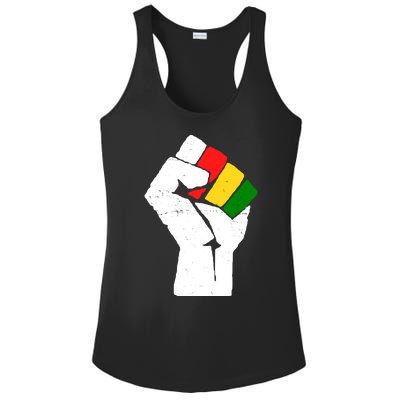 Black History Month Fist African Pride Ladies PosiCharge Competitor Racerback Tank