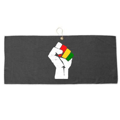 Black History Month Fist African Pride Large Microfiber Waffle Golf Towel