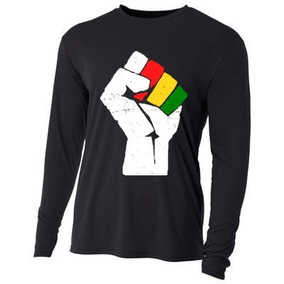 Black History Month Fist African Pride Cooling Performance Long Sleeve Crew