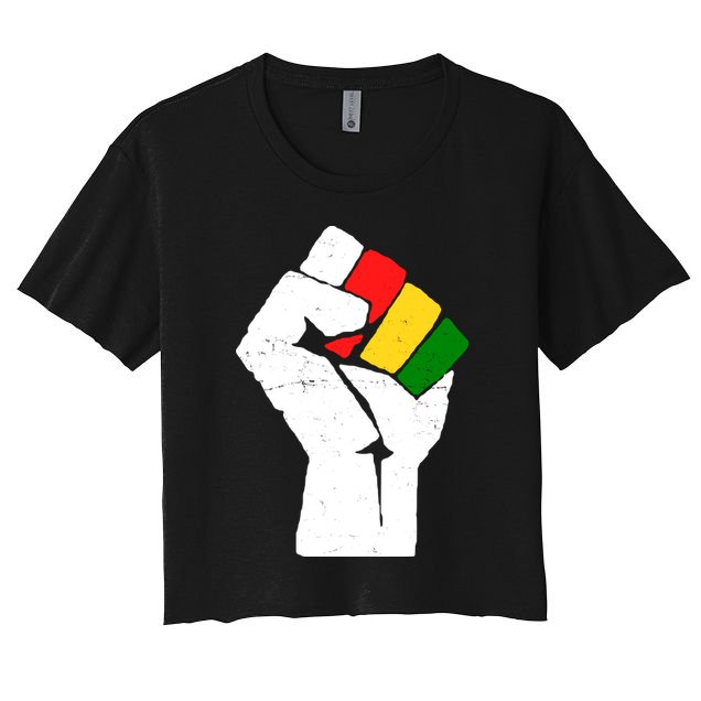 Black History Month Fist African Pride Crop Top