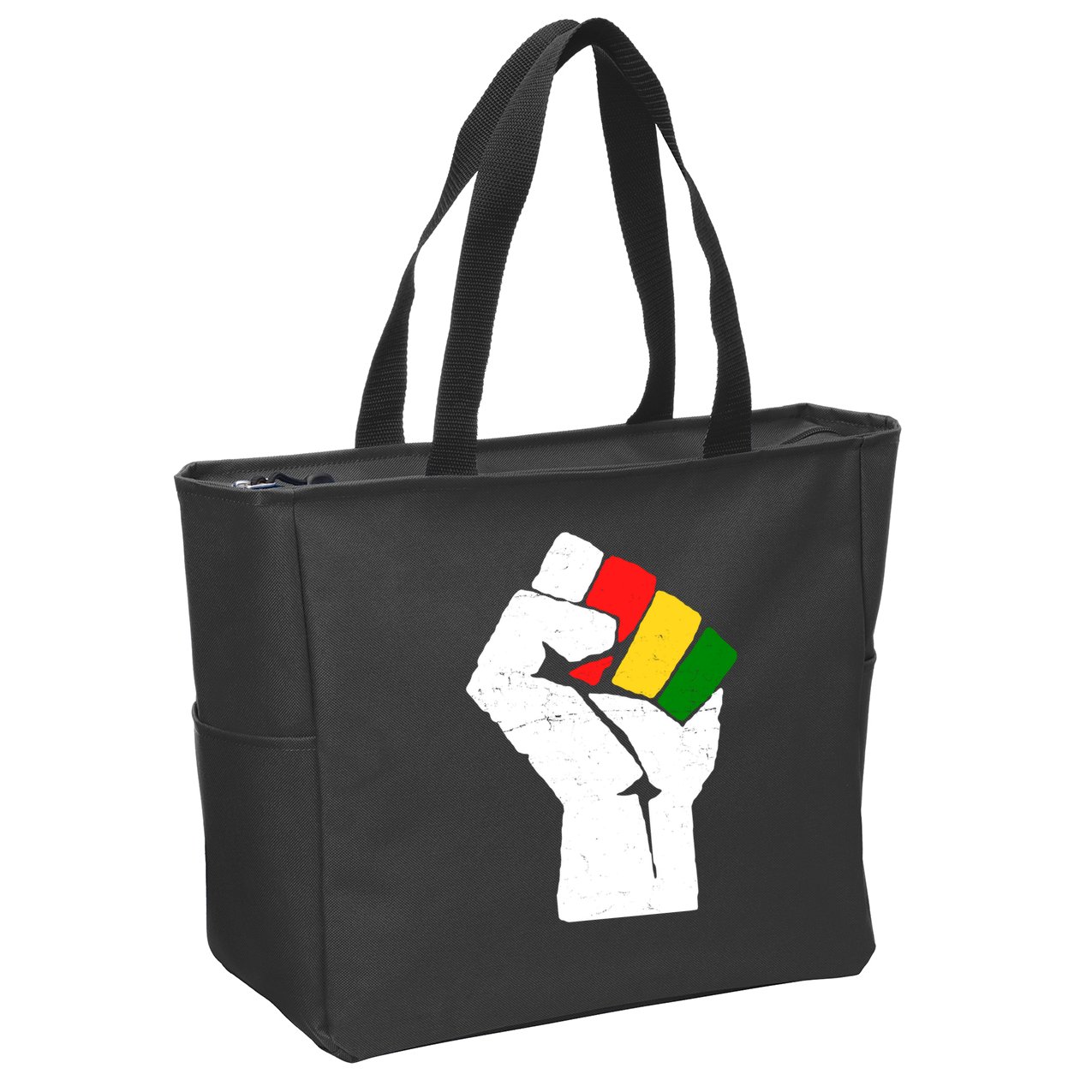 Black History Month Fist African Pride Zip Tote Bag