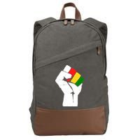 Black History Month Fist African Pride Cotton Canvas Backpack