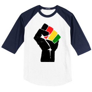 Black History Month Fist African Pride Baseball Sleeve Shirt