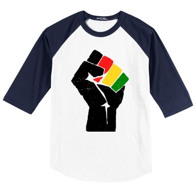 Black History Month Fist African Pride Baseball Sleeve Shirt