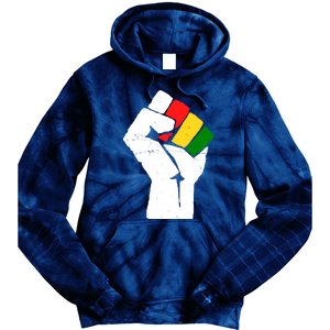 Black History Month Fist African Pride Tie Dye Hoodie