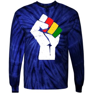 Black History Month Fist African Pride Tie-Dye Long Sleeve Shirt