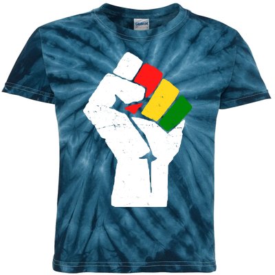 Black History Month Fist African Pride Kids Tie-Dye T-Shirt