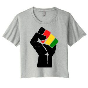 Black History Month Fist African Pride Women's Crop Top Tee