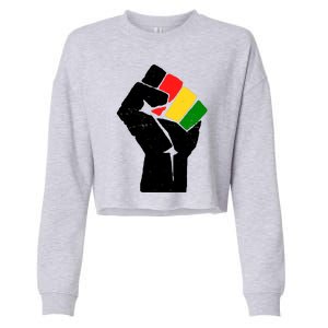 Black History Month Fist African Pride Cropped Pullover Crew