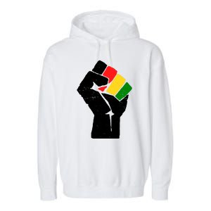 Black History Month Fist African Pride Garment-Dyed Fleece Hoodie