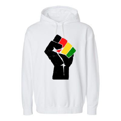 Black History Month Fist African Pride Garment-Dyed Fleece Hoodie