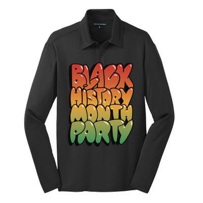 Black History Month Party Silk Touch Performance Long Sleeve Polo