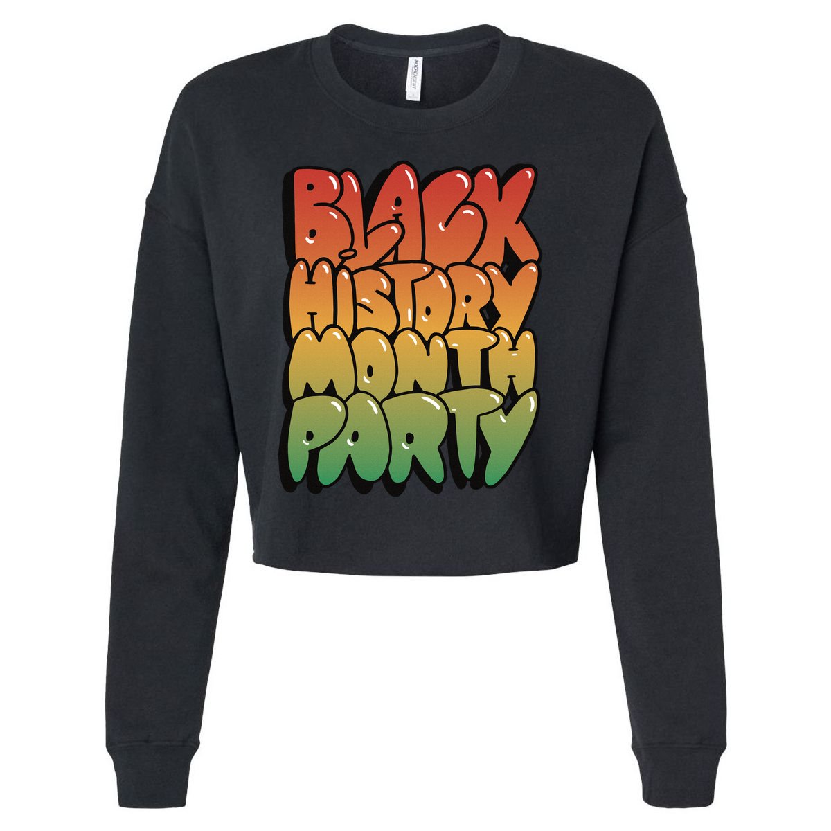 Black History Month Party Cropped Pullover Crew