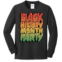 Black History Month Party Kids Long Sleeve Shirt