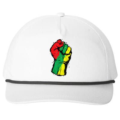 Black History Month Fist Black Power Snapback Five-Panel Rope Hat