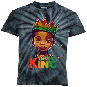 Black History Month For Young King Afro Kids Tie-Dye T-Shirt