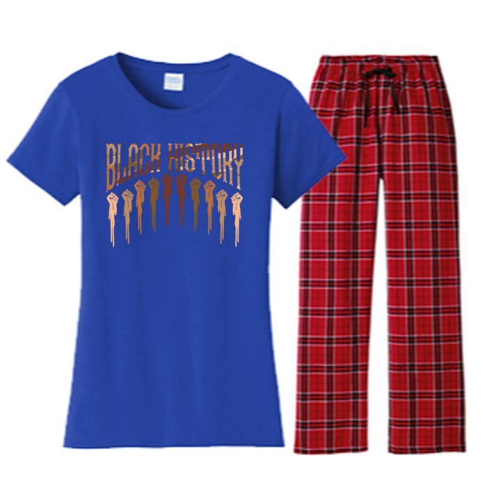 Black History Month Heart Black Juneteenth Melanin Funny Gift Women's Flannel Pajama Set