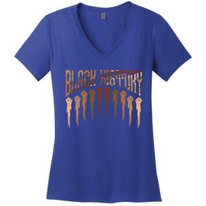 Black History Month Heart Black Juneteenth Melanin Funny Gift Women's V-Neck T-Shirt