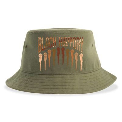 Black History Month Heart Black Juneteenth Melanin Funny Gift Sustainable Bucket Hat