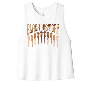 Black History Month Heart Black Juneteenth Melanin Funny Gift Women's Racerback Cropped Tank