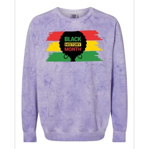 Black History Month Female Afro Colorblast Crewneck Sweatshirt