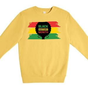 Black History Month Female Afro Premium Crewneck Sweatshirt