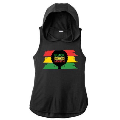 Black History Month Female Afro Ladies PosiCharge Tri-Blend Wicking Draft Hoodie Tank