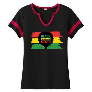 Black History Month Female Afro Ladies Halftime Notch Neck Tee