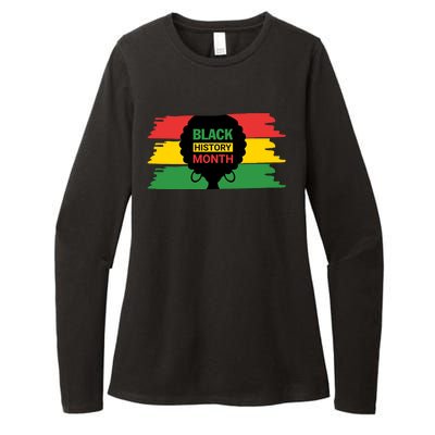 Black History Month Female Afro Womens CVC Long Sleeve Shirt