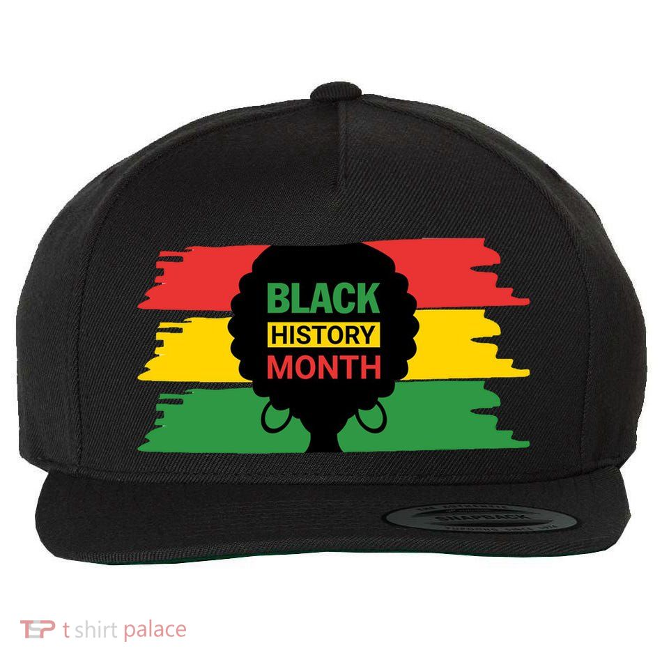 Black History Month Female Afro Wool Snapback Cap
