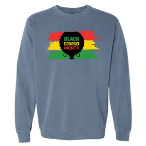 Black History Month Female Afro Garment-Dyed Sweatshirt