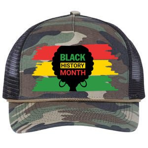 Black History Month Female Afro Retro Rope Trucker Hat Cap