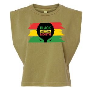 Black History Month Female Afro Garment-Dyed Women's Muscle Tee