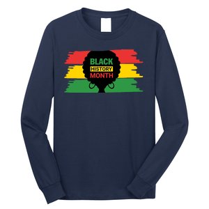 Black History Month Female Afro Long Sleeve Shirt