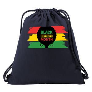 Black History Month Female Afro Drawstring Bag