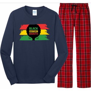 Black History Month Female Afro Long Sleeve Pajama Set