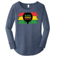 Black History Month Female Afro Women's Perfect Tri Tunic Long Sleeve Shirt