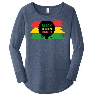 Black History Month Female Afro Women's Perfect Tri Tunic Long Sleeve Shirt