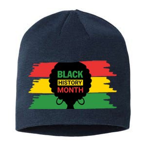 Black History Month Female Afro Sustainable Beanie