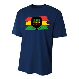 Black History Month Female Afro Performance Sprint T-Shirt