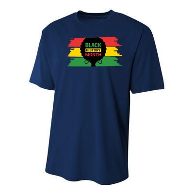 Black History Month Female Afro Youth Performance Sprint T-Shirt