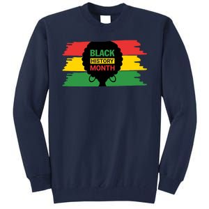 Black History Month Female Afro Tall Sweatshirt