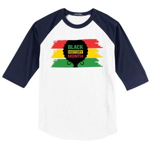 Black History Month Female Afro Baseball Sleeve Shirt