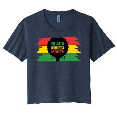 Black History Month Female Afro Women's Crop Top Tee